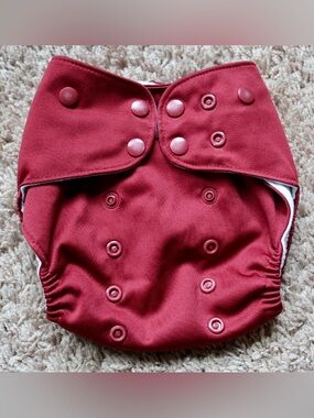 Lalabye Baby Burgundy Rainbow Snap One Size Cloth Diaper